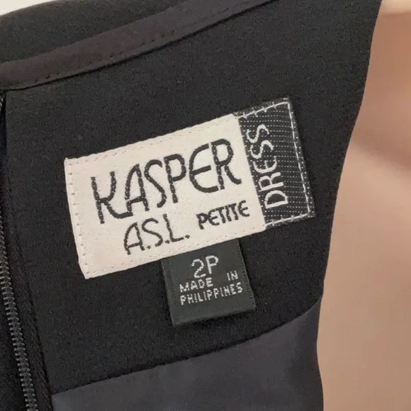 KASPER A.S.L.Kasper Black Embellished Long Sleeve Sheath Dress SIZE M - Picture 7 of 11